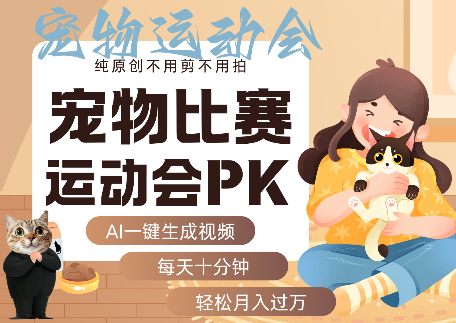AI萌宠运动员跳水 射击  篮球  足球比赛   每天十分钟 附详细提示词文案库  代替做…-AIPOD