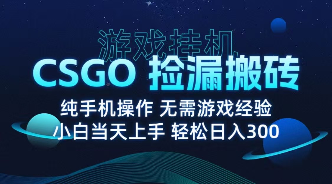 9月最新游戏搬砖，CSGO纯挂机，不需要玩游戏，实现真挂机，月入1W+-AIPOD