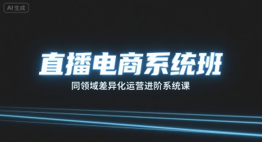 直播电商系统班，同领域差异化运营进阶系统课-AIPOD