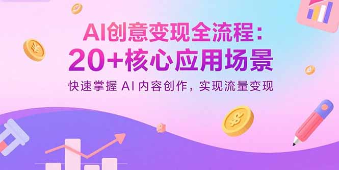 AI创意变现全流程：20+核心应用场景，快速掌握AI内容创作，实现流量变现-AIPOD