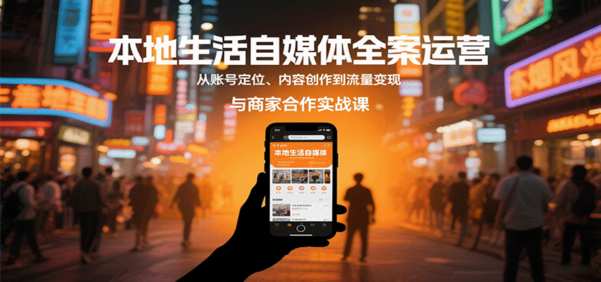 本地生活自媒体全案运营，从账号定位、内容创作到流量变现与商家合作实战课-AIPOD