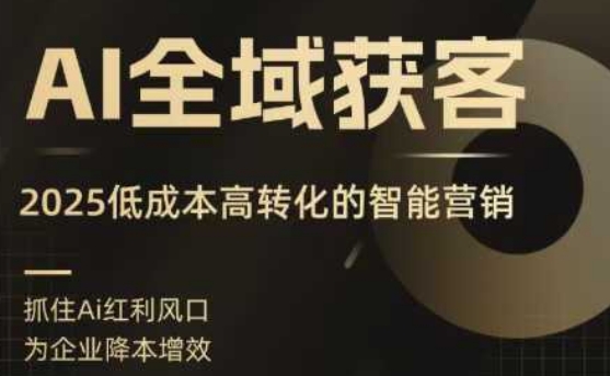 AI全域获客实训营，2025低成本高转化的智能营销，精准找客，高效营销-AIPOD