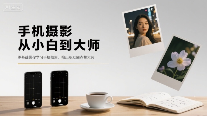手机摄影从小白到大师，零基础带你学习手机摄影，拍出朋友圈点赞大片-AIPOD