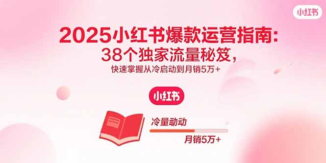 2025小红书爆款运营指南：38个独家流量秘笈，快速掌握从冷启动到月销5万+-AIPOD