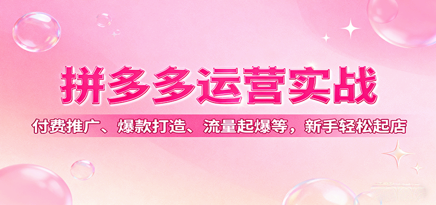 拼多多运营实战，付费推广、爆款打造、流量起爆等，新手轻松起店-AIPOD