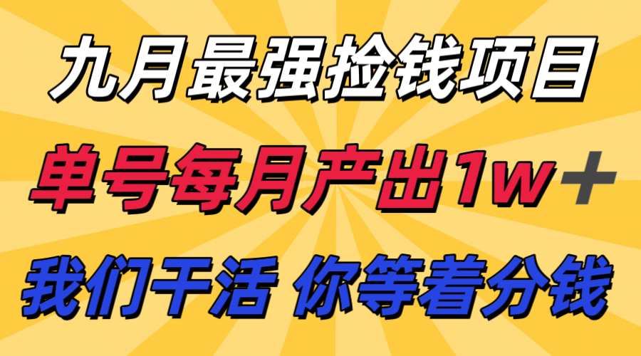 九月最强捡钱项目！ 支付宝分成代运营，我们干活，你分钱！单号月产1w+-AIPOD