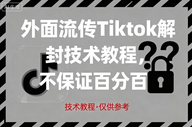 外面流传Tiktok解封技术教程，不保证百分百，具体自测-AIPOD