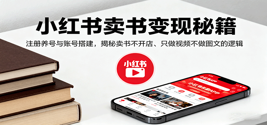小红书卖书变现秘籍，注册养号与账号搭建，揭秘卖书不开店、只做视频不做图文的逻辑-AIPOD
