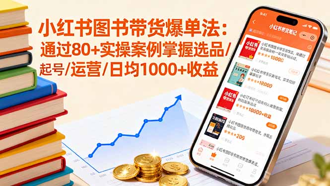 小红书图书带货爆单法：通过80+实操案例掌握选品/起号/运营/日均1000+收益-AIPOD