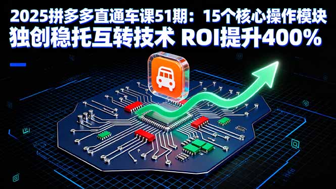 2025拼多多直通车课51期：15个核心操作模块 独创稳托互转技术 ROI提升400%-AIPOD