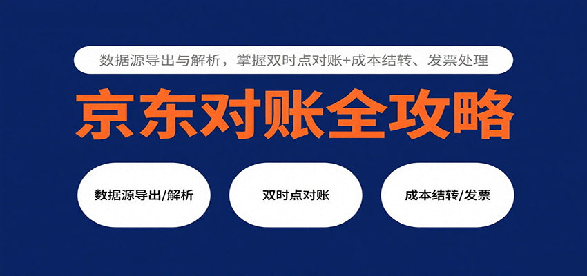 京东对账全攻略：数据源导出与解析，掌握双时点对账+成本结转、发票处理-AIPOD