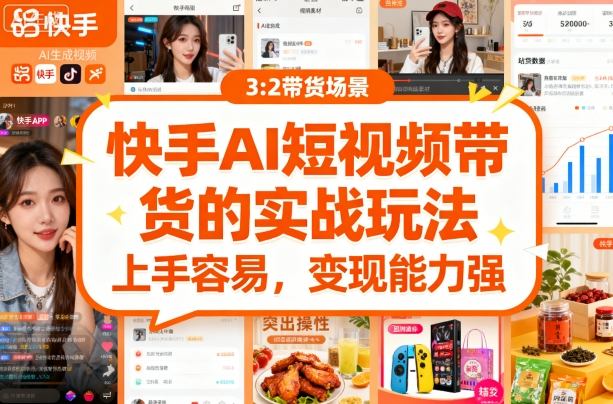 快手ai短视频带货的实战玩法，上手容易，变现能力强-AIPOD