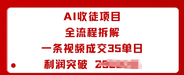 AI收徒项目全流程拆解一条视频成交35单日利润突破1k+-AIPOD