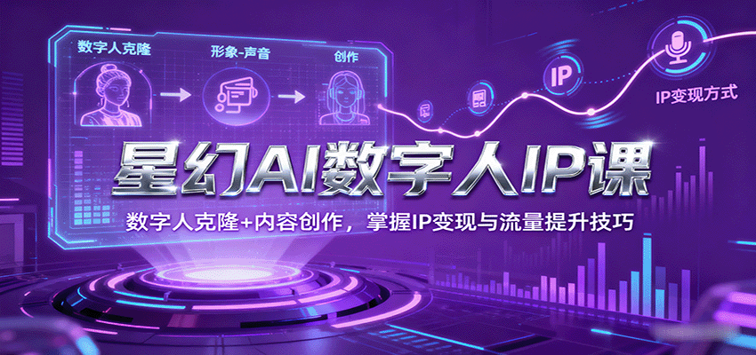 星幻AI数字人IP课，数字人克隆+内容创作，掌握IP变现与流量提升技巧-AIPOD