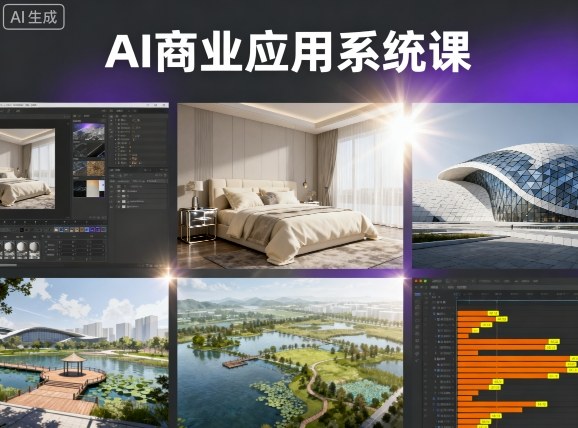 AI商业应用系统课，室内-软装-建筑-景观，智能设计+效果图+动画画实战-AIPOD