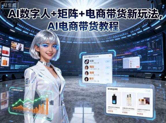 AI数字人+矩阵+电商带货新玩法，AI电商带货教程-AIPOD
