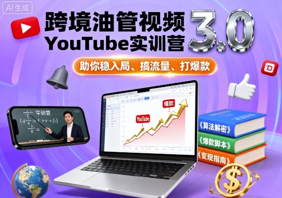 跨境油管视频YouTube实训营3.0，助你稳入局、搞流量、打爆款-AIPOD