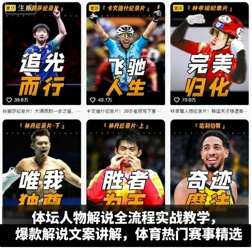 体坛人物解说全流程实战教学，爆款解说文案讲解，体育热门赛事精选-AIPOD