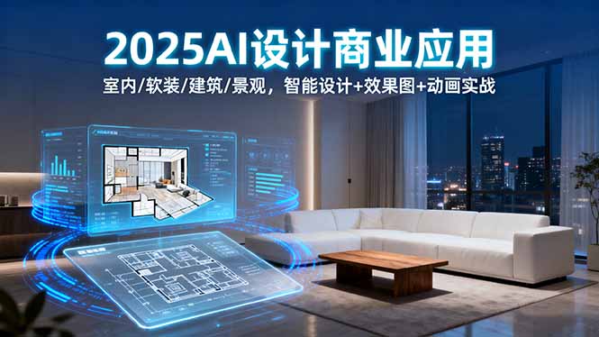 2025AI设计商业应用：室内/软装/建筑/景观，智能设计+效果图+动画实战-AIPOD