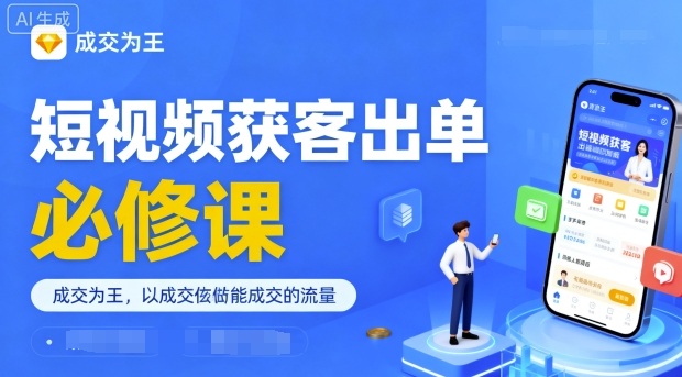 短视频获客出单必修课，成交为王，以成交为导向，直接做能成交的流量-AIPOD