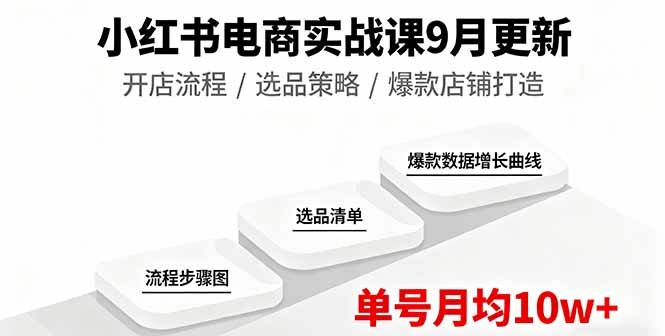 小红书电商实战课9月更新，开店流程/选品策略/爆款店铺打造，单号月均10w+-AIPOD