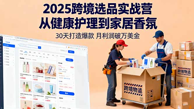 2025跨境选品实战营：从健康护理到家居香氛，30天打造爆款,月利润破万美金-AIPOD