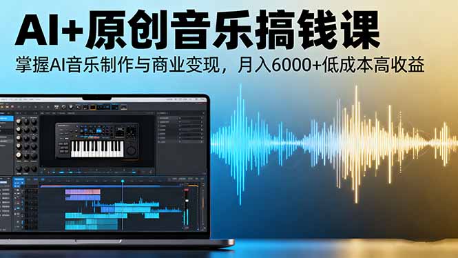 AI+原创音乐搞钱课：掌握AI音乐制作与商业变现，月入6000+低成本高收益-亮剑学堂