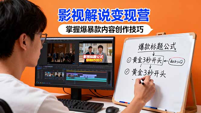 影视解说变现营：通过30+实战案例爆款内容创作技巧，掌握影视解说盈利密码-亮剑学堂