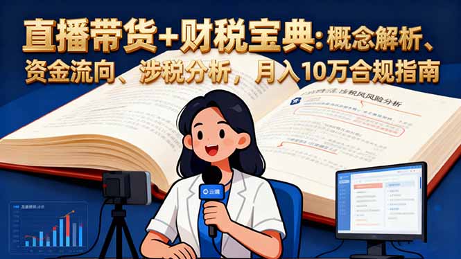 直播带货+财税宝典：概念解析、资金流向、涉税分析，月入10万合规指南-极光库