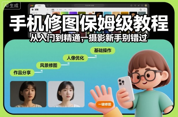 手机修图保姆级教程，从入门到精通，摄影新手别错过-亮剑学堂