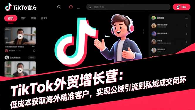 TikTok外贸增长营：低成本获取海外精准客户，实现公域引流到私域成交闭环-亮剑学堂
