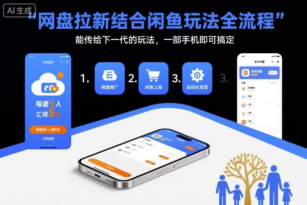 图片[1]-网盘拉新结合闲鱼玩法全流程，能传给下一代的玩法，一部手机即可搞定（附入口渠道以及实操教程）-亮剑学堂