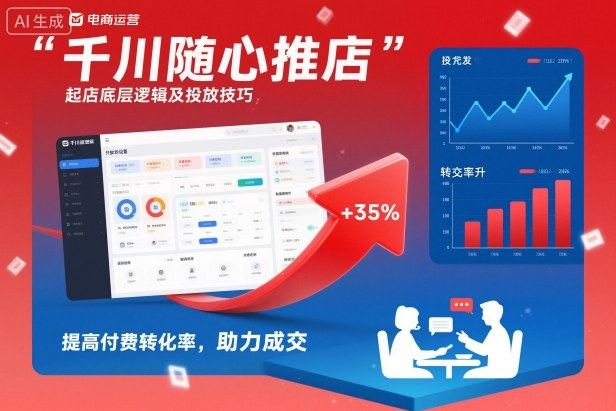 千川随心推起店底层逻辑及投放技巧，提高付费转化率，助力成交-极光库