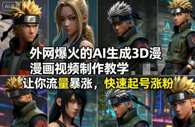 外网爆火的AI生成3D漫画视频制作教学，让你流量暴涨，快速起号涨粉！-极光库