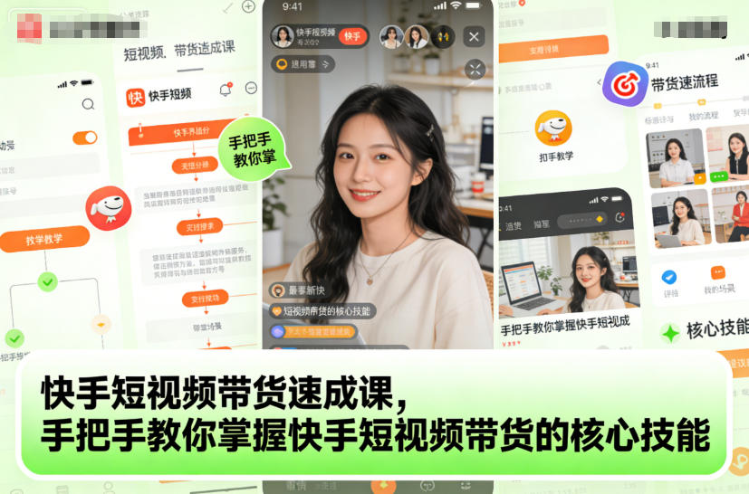 快手短视频带货速成课，手把手教你掌握快手短视频带货的核心技能-极光库