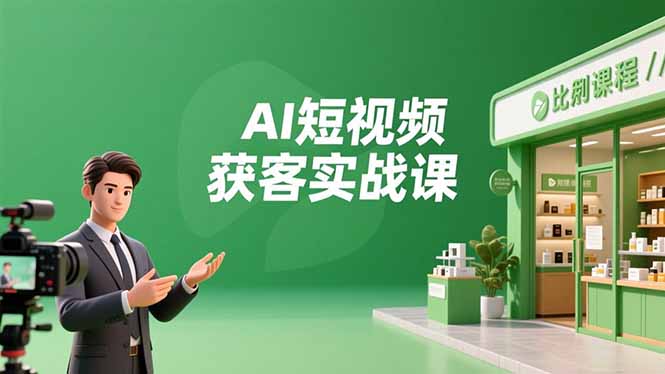 AI短视频获客实战课，数字人创作、实体行业应用、精准引流，30天获取客源月入6万+-极光库