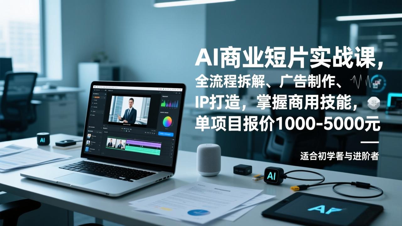 AI商业短片实战课，全流程拆解、广告制作、IP打造，掌握商用技能，单项目报价1000-5000元-亮剑学堂