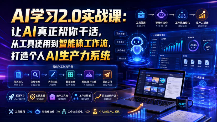 AI学习2.0实战课：从工具使用到智能体工作流，打造个人AI生产力系统-极光库