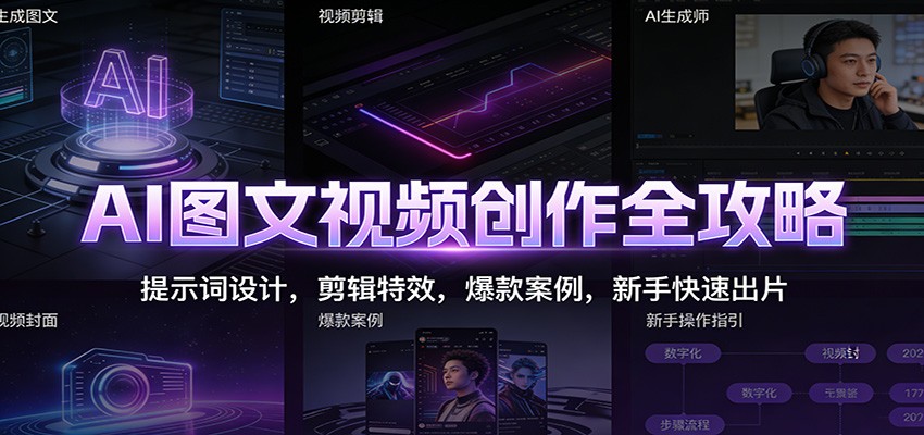 图片[1]-AI图文视频创作全攻略：提示词设计，剪辑特效，爆款案例，新手快速出片-萤火虫教育