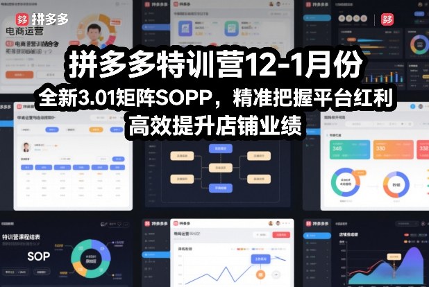 拼多多特训营12-1月份，全新3.01矩阵Sop，精准把握平台红利，高效提升店铺业绩-亮剑学堂