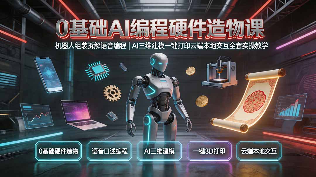 AI智能机器人3D建模与语音编程实操课程-极光库