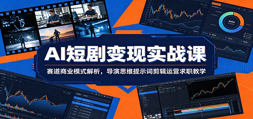 图片[1]-AI短剧变现实战课：赛道商业模式解析，导演思维提示词剪辑运营求职教学-极光库