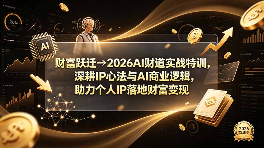 2026AI财道实战特训，深耕IP心法与AI商业逻辑，助力个人IP落地财富变现-极光库