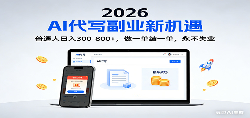 2026 副业首选！AI 代写日入 300-800，普通人0门槛，做一单结一单！-亮剑学堂