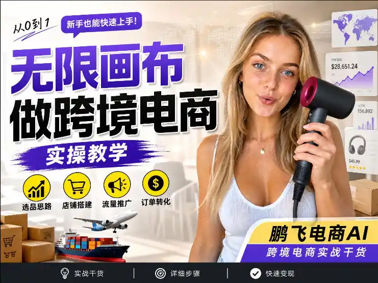 【跨境电商必备】AI无线画布制作商品宣传视频，四步搞定，无线画布工作流，操作简单好上手-极光库