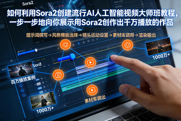 如何利用Sora2创建流行AI人工智能视频大师班，一步一步地向你展示用Sora2创作出千万播放的作品-迷胡学堂