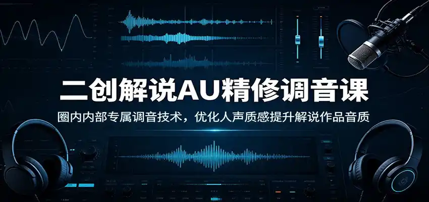 二创解说AU精修调音课:圈内内部专属调音技术,优化人声质感提升解说作品音质-极光库