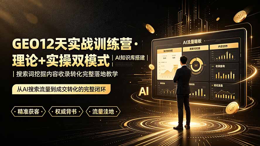 GEO12天实战训练营：AI知识库搭建与搜索词挖掘转化教学-极光库