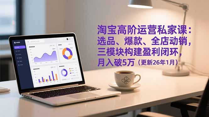淘宝高阶运营私家课：选品、爆款、全店动销，三模块构建盈利闭环，月入破5万(更新26年1月-亮剑学堂
