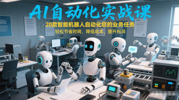 AI自动化实战课：20款智能机器人自动化您的业务任务，轻松节省时间，降低成本，提升利润-萤火虫教育